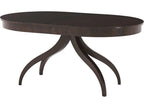 Composition Oval Wood Morado Veneer Mahogany Dining Table