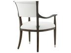 Spencer London Solid Wood Brown Upholstered Arm Dining Chair