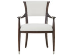 Spencer London Solid Wood Brown Upholstered Arm Dining Chair