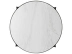 Rome Round Coffee Table in Romulus Finish with White Marble Top