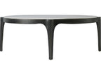 Rome Round Coffee Table in Romulus Finish with White Marble Top