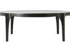 Rome Round Coffee Table in Romulus Finish with White Marble Top