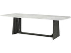 Repose 10-Seat Rectangular Dining Table with Gan Eden Quartz Top and Charcoal Oak Base