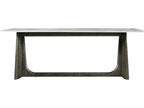 Repose 10-Seat Rectangular Dining Table with Gan Eden Quartz Top and Charcoal Oak Base