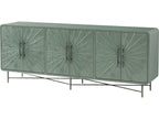 Essence Media Cabinet with Sunburst Pattern and Metal Base