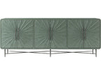 Essence Media Cabinet with Sunburst Pattern and Metal Base