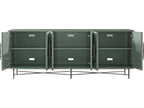 Essence Media Cabinet with Sunburst Pattern and Metal Base