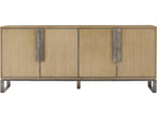 Essence Blonde Oak Media Cabinet with Aluminum Sled Base