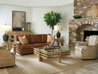 Calcutta Square Coffee Table Wood and Glass