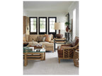 Los Altos Ackermann Console Table with Travertine Top and Aged Bronze Base
