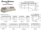 Palm Desert White Upholstered Right Arm Facing Lansing Sectional Sofa
