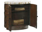 Island Fusion Banyan Oval Accent Table with Stone Top and Dark Walnut Finish