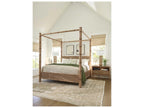 Key Biscayne Brown Bamboo Wood King Poster Bed