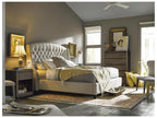 Halston Bed White Upholstered King Panel