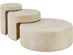 Modern Round Faux Stone End Table