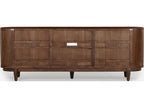 Canggu 84-Inch Media Stand Porto Dark Finish with Woven Cane Doors