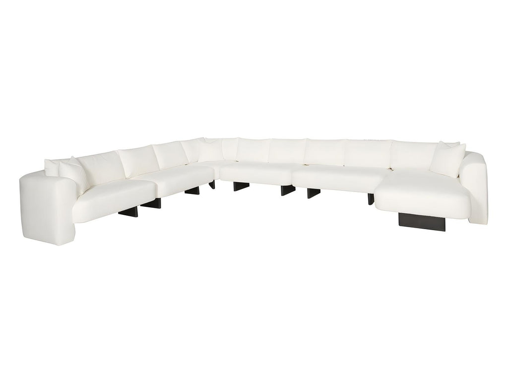Ease White Upholstered Sectional Sofa