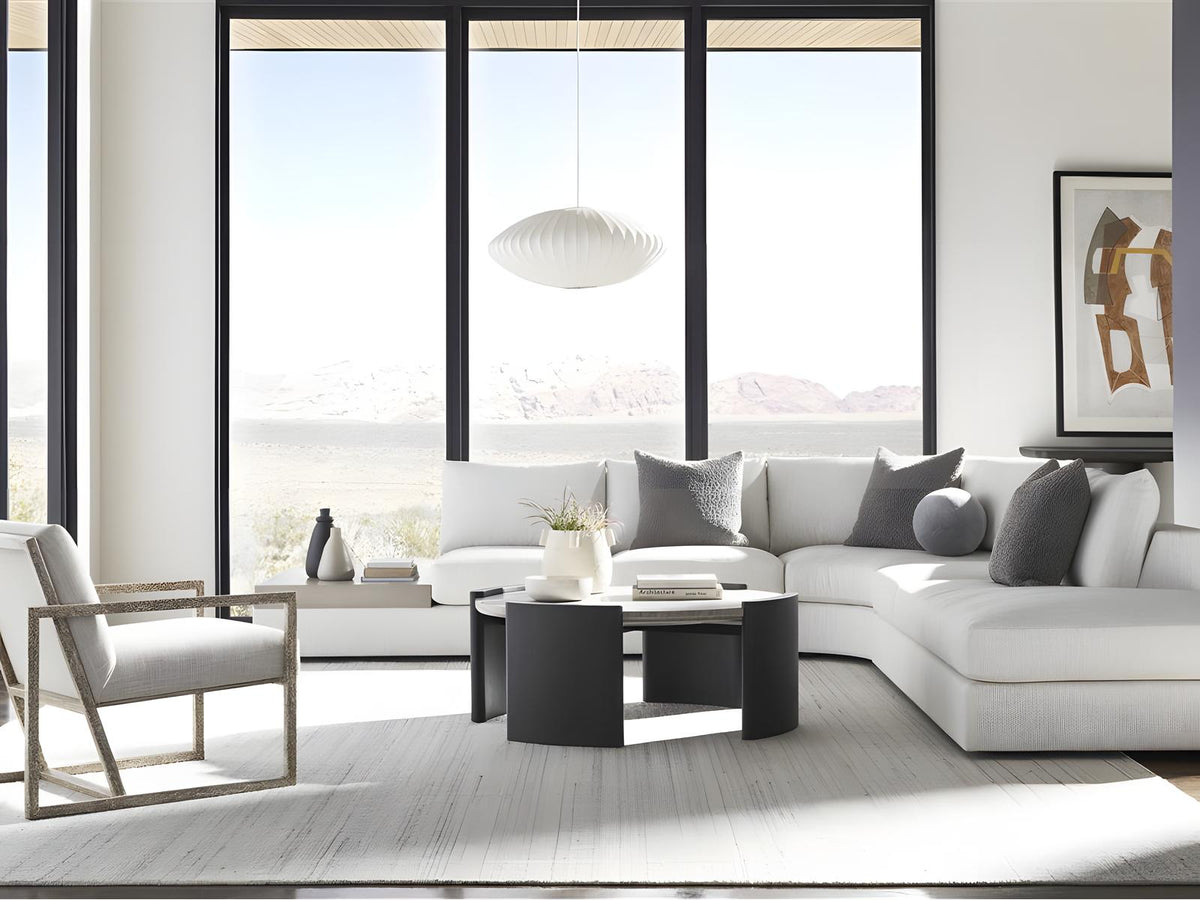 Ease White Upholstered Sectional Sofa