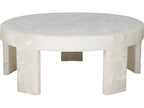 Meridian Round Cocktail Table in Bricked Cloud Onyx