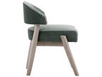 Waverly Pine Wood Green Velvet Upholstered Armless Dining Chair