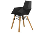 Faz Wood Black Arm Dining Chair Set of 4 with Beech Wood Legs