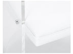 Baran Barrel Back Leather White Upholstered Arm Dining Chair