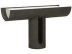 Iron Ore Capsule Console Table in Black Faux Shagreen and Marble