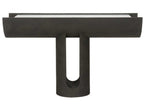 Iron Ore Capsule Console Table in Black Faux Shagreen and Marble