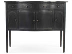 Corbyn Metal Console Table with Double Drawers and Shelves in Antique Black