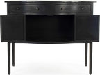 Corbyn Metal Console Table with Double Drawers and Shelves in Antique Black