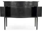 Corbyn Metal Console Table with Double Drawers and Shelves in Antique Black