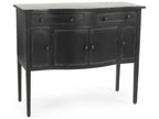 Corbyn Metal Console Table with Double Drawers and Shelves in Antique Black