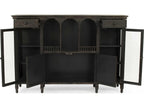 Esme Metal Buffet with Glass Doors in Rustic Grey