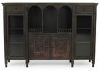 Esme Metal Buffet with Glass Doors in Rustic Grey