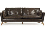 Juste 4-Seat Top-Grain Leather Sofa in Dark Brown