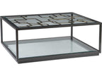 Home Moxie Rectangular Cocktail Coffee Table in Black and Gold Metal and Glass