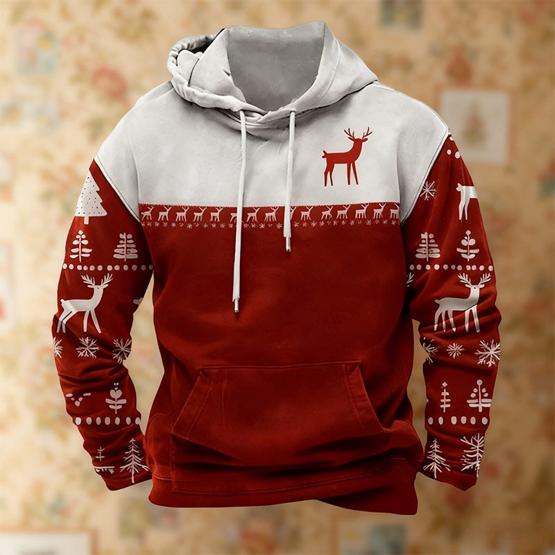 Herren Weihnachts-T-Shirt mit lustigem Weihnachtsbaum-Print