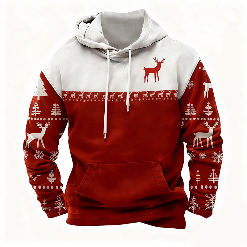 Herren Weihnachts-T-Shirt mit lustigem Weihnachtsbaum-Print