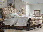 Rhapsody King Tufted Upholstered Bed in Aurora Ecru Fabric