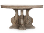 Adam 55-Inch Round Dining Table in Weathered Elm and Poplar